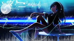 Blue headphones Anime beat