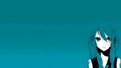 Blue headphones anime girls hatsune miku vocaloid Simple 