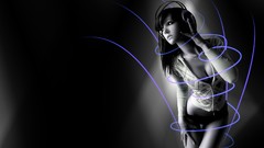 Blue headphones spiral