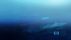 Blue Hewlett Packard logos