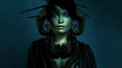 Blue horns fantasy art