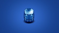 Blue Iron Man blue background helmets