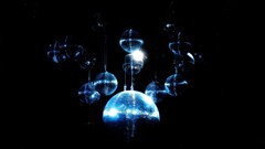 Blue light disco black background club disco ball