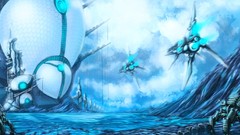 Blue light spaceships science fiction