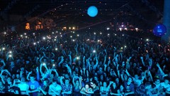 Blue lights glow club party