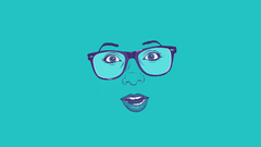 Blue lips glasses faces