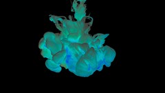 Blue liquid black background fluid dyed