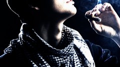 Blue Men cap smoke scarfs