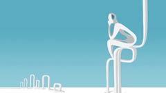 Blue Men white thoughts thinking sculptures artwork