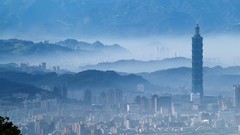 Blue Mountains Skyscrapers Taiwan cities cityscapes taipei 101