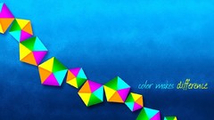 Blue multicolor difference pentagon