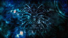 Blue multicolor runes blazblue