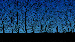 Blue nature black Trees