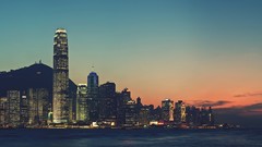 Blue ocean China Skyscrapers Hong Kong cityscapes