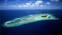 Blue ocean clouds white