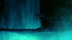 Blue old paintings science fiction artwork digital art fantasy 