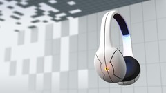 Blue orange headphones Portal 3d