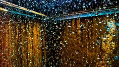 Blue orange water drops