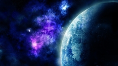 Blue outer space horizon
