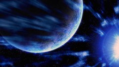 Blue outer space lights