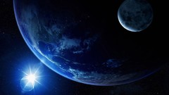 Blue outer space night