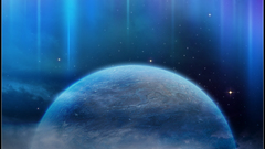 Blue outer space planets