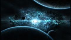 Blue outer space planets