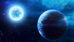 Blue outer space planets