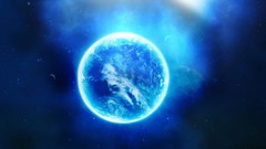Blue outer space planets