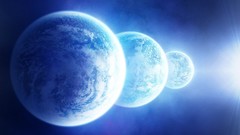 Blue outer space planets