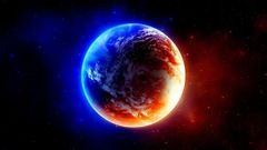 Blue outer space red