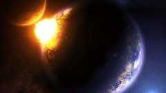 Blue outer space red