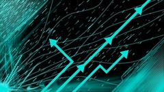 Blue paint abstract glow neon black background Tron arrows 