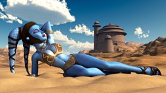 Blue palace star wars 3d blue hair brown eyes ecchi 3D girls 