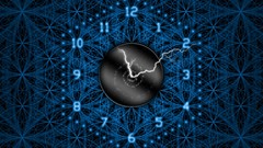 Blue patterns Lightning time hands clocks numbers