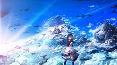 Blue pixiv skyscapes anime