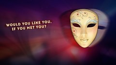 Blue purple motivation blurred vivid masks saying blurred 