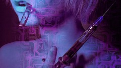 Blue purple woman syringe circuits