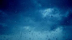 Blue rain water drops