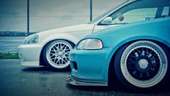 Blue rain white tuning cars Honda Honda civic Rims JDM Japanese 