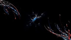 Blue red abstract lines artwork