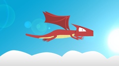 Blue red Dragons vectors skyscapes