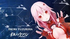 Blue red eyes pink hair long hair guilty crown cityscapes 