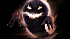 Blue red ghost black background Pokemon MissingNo.