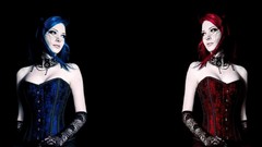Blue red Gothic woman
