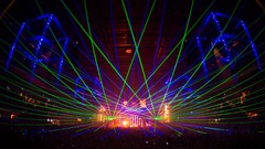 Blue red Green Lasers party