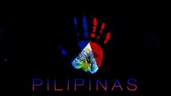 Blue red hands Flags Philippines colored DNDESIGN