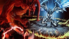 Blue red Machines Robots science fiction good vs evil