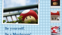 Blue red Mario mushrooms