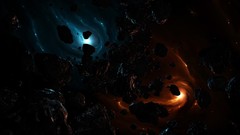 Blue red outer space fantasy art